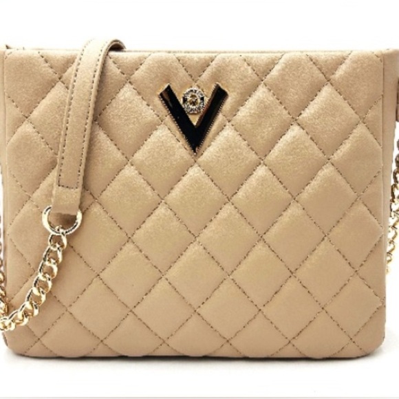 Valentino Orlandi Handbags - Valentino Orlani Elegant Beige Quilted Shoulder Bag